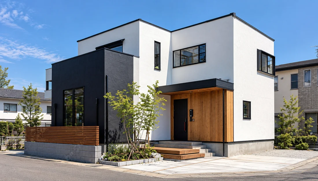 Modernes Einfamilienhaus mit Holzdetails